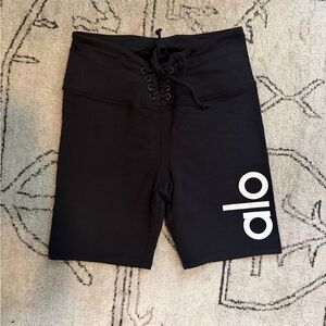 Alo High-Waist Lace-Up Biker Shorts